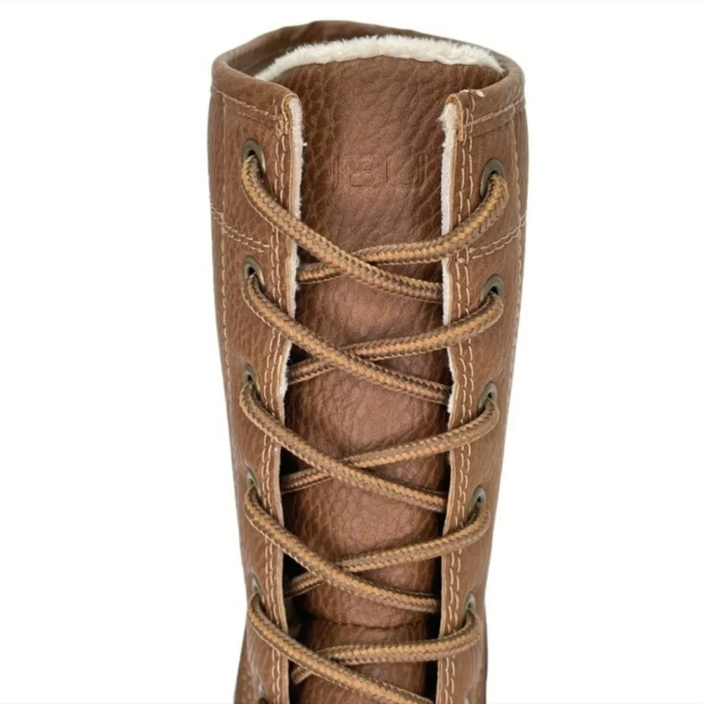 JBU Brown and Blue Winter Rain Boots Waterproof Design